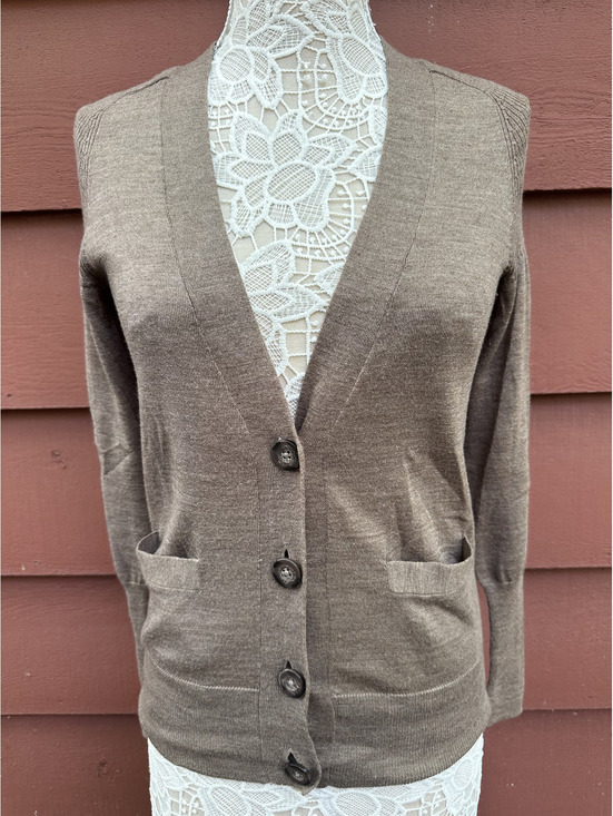 LOFT Sweaters - LOFT Button Down Cardigan Sweater Taupe Brown Tan Preppy Minimal